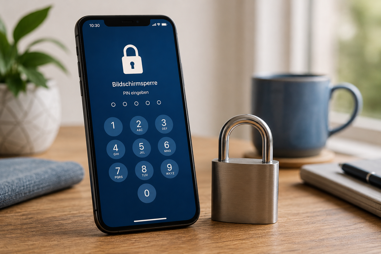 Smartphone mit Schloss als Symbol für sichere Smartphone-Nutzung