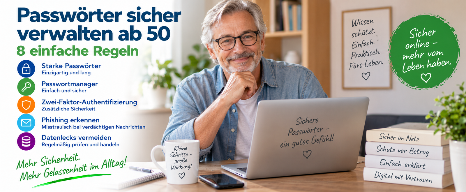 Passwörter sicher verwalten ab 50: 8 einfache Regeln