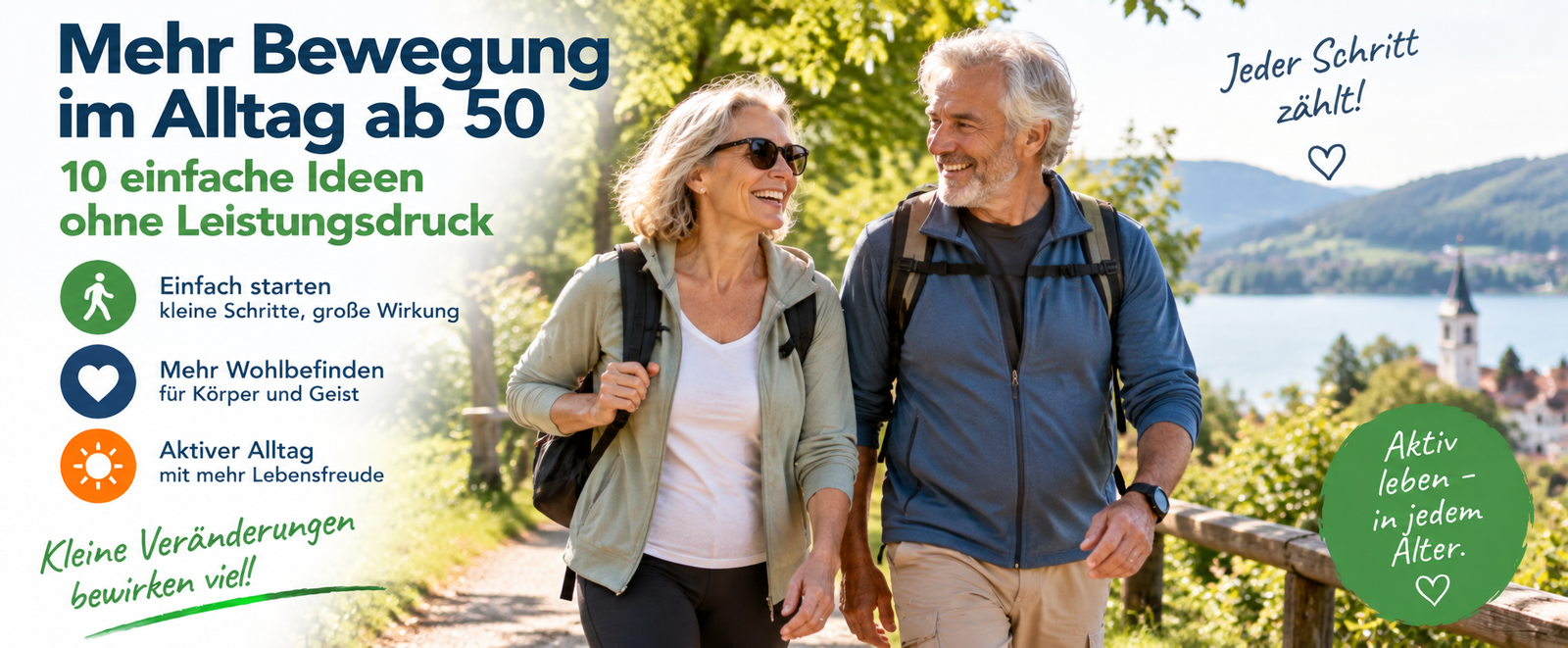 Mehr Bewegung im Alltag ab 50 ohne Leistungsdruck.